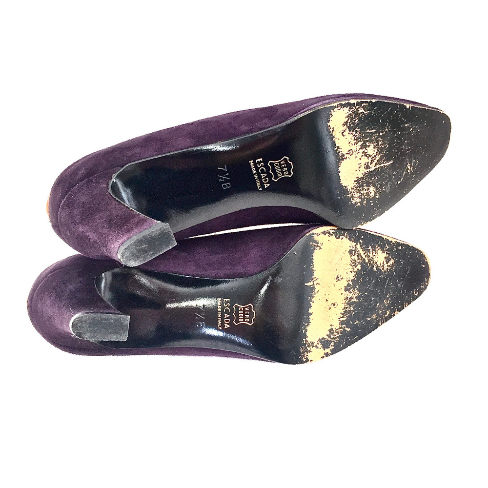🧡VTG Escada Purple/Orange Suede Pumps Sz 7.5 🧡 - Picture 8 of 8
